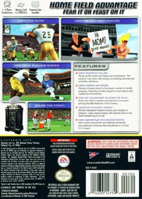 NCAA Football 2005 box cover back